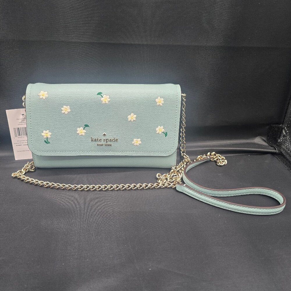 Kate Spade Darcy Embroidered Chain Wallet Crossbody K6872 Aphrodite